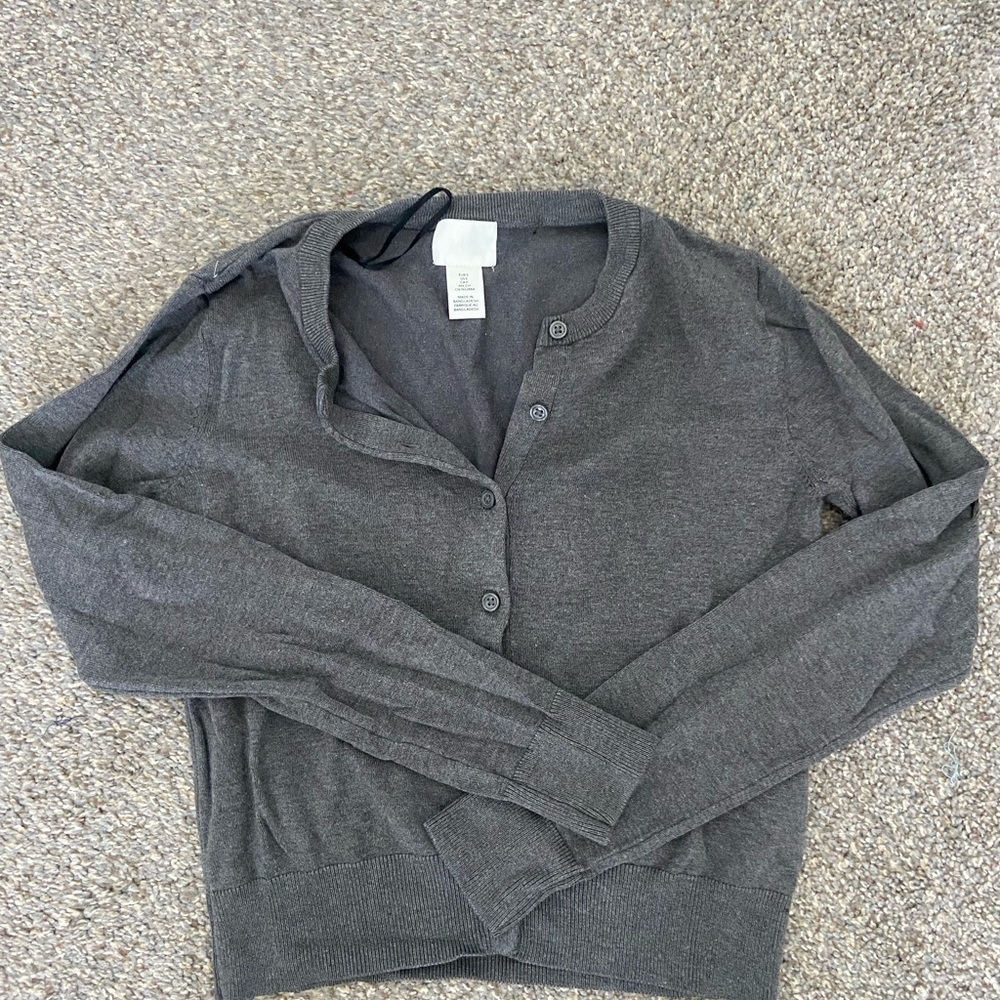 Gray Button-Up Cardigan